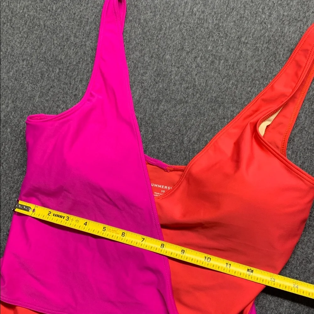 summersalt Pink and Orange The Perfect Wrap One-Piece Swimsuit